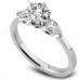Modern Round & Pear Diamond Trilogy Ring
