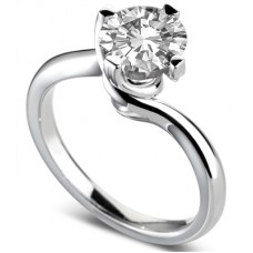 Compass Twist Round Diamond Engagement Ring