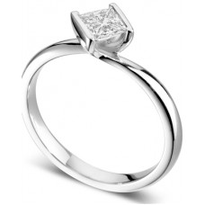 Modern Princess Diamond Twist Engagement Ring