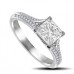 Elegant Princess Diamond Split Shoulder Set Ring
