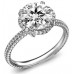 Exquisite Diamond Collar Single Halo Engagement Ring