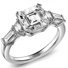 Exclusive Asscher/trapezoid/baguette Diamond Ring