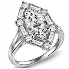 Exclusive Marquise Diamond Split Designer Ring