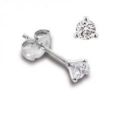 3 Claw Round Diamond Stud Earrings