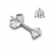3 Claw Round Diamond Stud Earrings