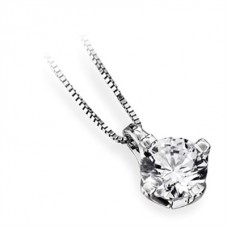 Compass 4 Claw Round Diamond Pendant