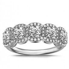 Exclusive Halo Cushion Diamond Eternity Ring