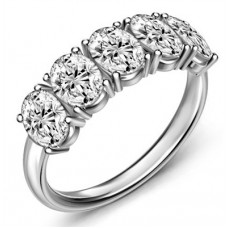Exclusive Oval Diamond Half Eternity Ring