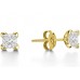 Four Corner Claw Princess Diamond Earrings
