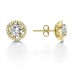 Round Diamond Single Halo Earrings