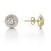 Modern Round Diamond Halo Cluster Earrings