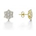 Round Diamond Flower Cluster Earrings