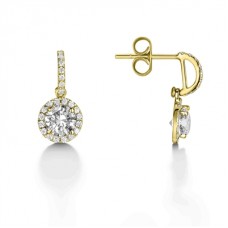 Elegant Round Diamond Single Halo Earrings Elegant Round Diamond Single Halo Earrings