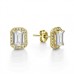 Emerald Diamond Single Halo Earrings
