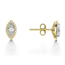 Marquise Diamond Single Halo Earrings