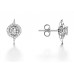 Unique Round Diamond Halo Earrings