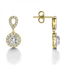 Elegant Round Diamond Single Halo Earrings