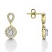 Elegant Round Diamond Single Halo Earrings