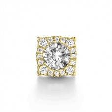 Modern Round Diamond Single Halo Earrings