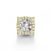 Modern Round Diamond Single Halo Earrings