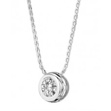 Rubover Round Diamond Solitaire Pendant