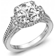 Exclusive Ribbon Cushion Diamond Vintage Ring