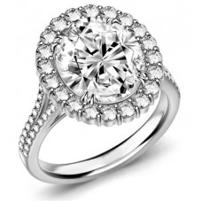 Exclusive Oval/round Diamond Halo Ring