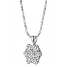 Round Diamond Cluster Flower Pendant