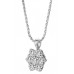 Round Diamond Cluster Flower Pendant