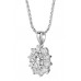 Oval Diamond Single Halo Pendant