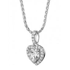 Heart Diamond Single Halo Pendant