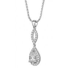 Pear Diamond Single Halo Pendant