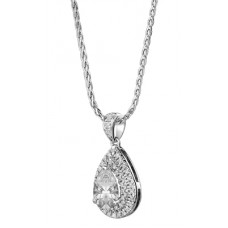 Pear Diamond Double Halo Pendant