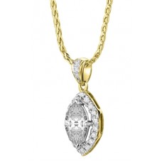 Marquise Diamond Single Halo Pendant