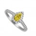 0.85ct Vs/ef Yellow Pear Diamond Halo Ring
