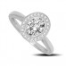 Oval Diamond Single Halo Ring
