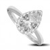 Pear & Round Diamond Halo Ring