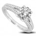 Unique Round Diamond Split Shoulder Set Ring
