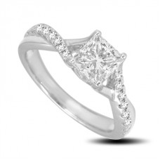 Infinity Twist Princess Diamond Engagement Ring
