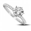 Round Diamond Shoulder Set Engagement Ring