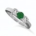 0.43ct Si/f Round Diamond/emerald Gemstone Ring