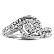 Elegant Twist Round Diamond Ring
