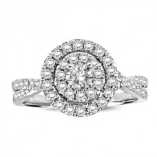 Modern Round Diamond Halo Ring