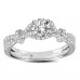 Unique Round Diamond Split Shoulder Set Ring