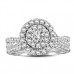 Modern Round Diamond Halo Ring With Band