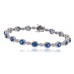 Elegant Diamond & Blue Sapphire Tennis Bracelet