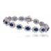 Elegant Diamond & Blue Sapphire Tennis Bracelet