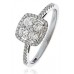 Modern Round Diamond Halo Cluster Ring