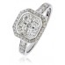 Modern Round Diamond Halo Cluster Ring