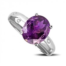 10x8 Oval Amethyst/diamond Ring